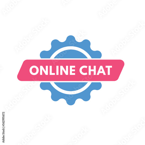 online chat text Button. online chat Sign Icon Label Sticker Web Buttons