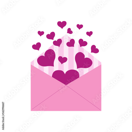 envelope with hearts vector illustration