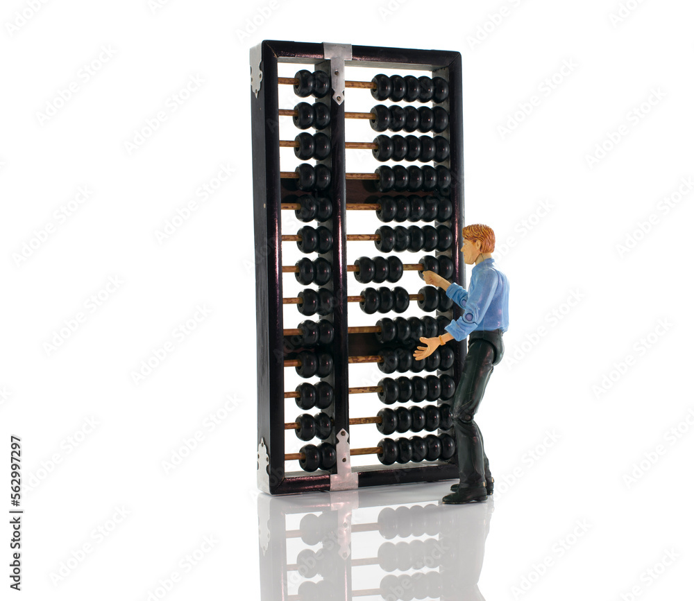 man with asian abacus isolated on white man with asian abacus isolated on white