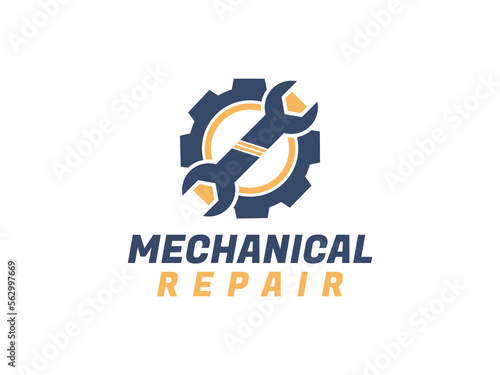 mechanical engineering logo design vector template
