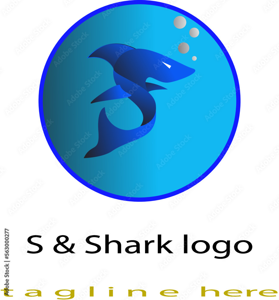 Fototapeta premium Letter S & Shark logo.