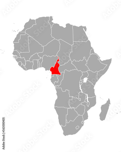 Karte von Kamerun in Afrika