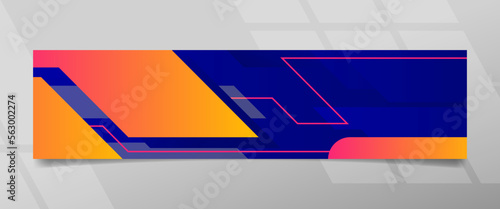 Futuristic Blue Orange Banner Design