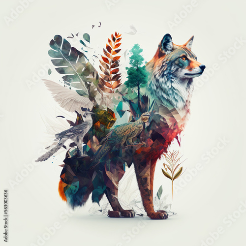 Wild animals - AI-Generated Digital Art photo