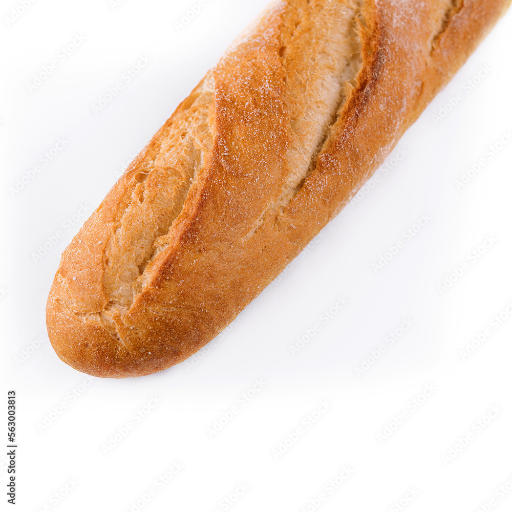 Baguette long french bread isolated on white Baguette long french bread isolated on white