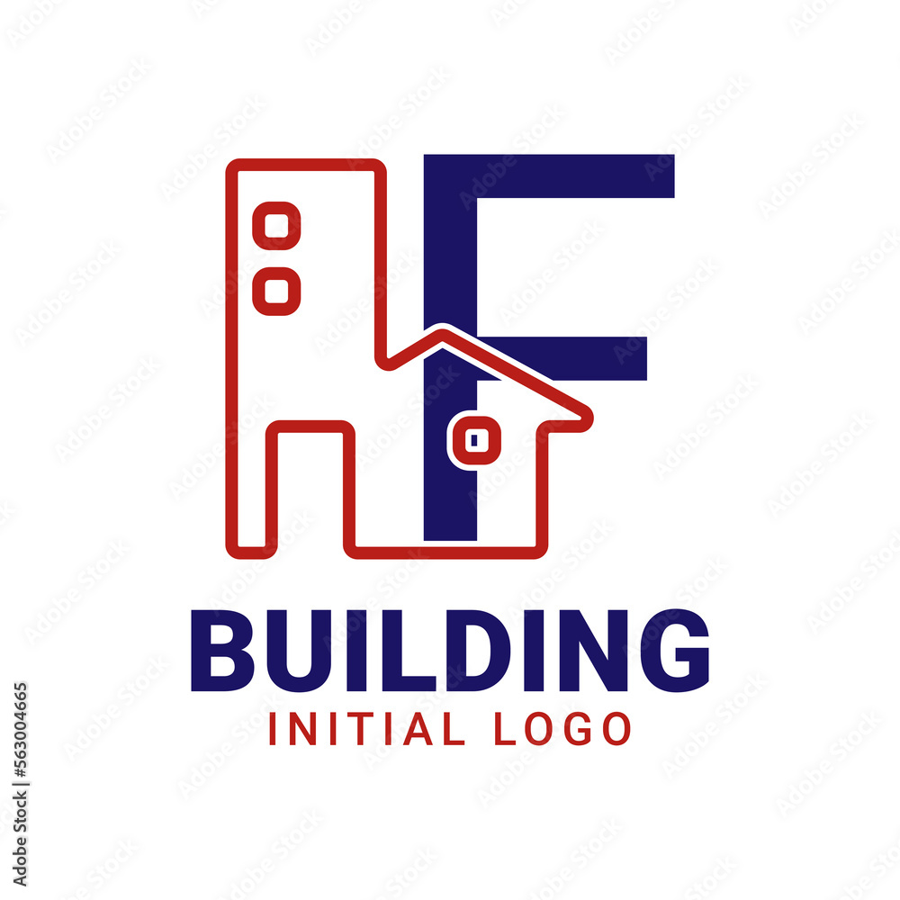 letter F building initial vector logo design letter F building initial vector logo design