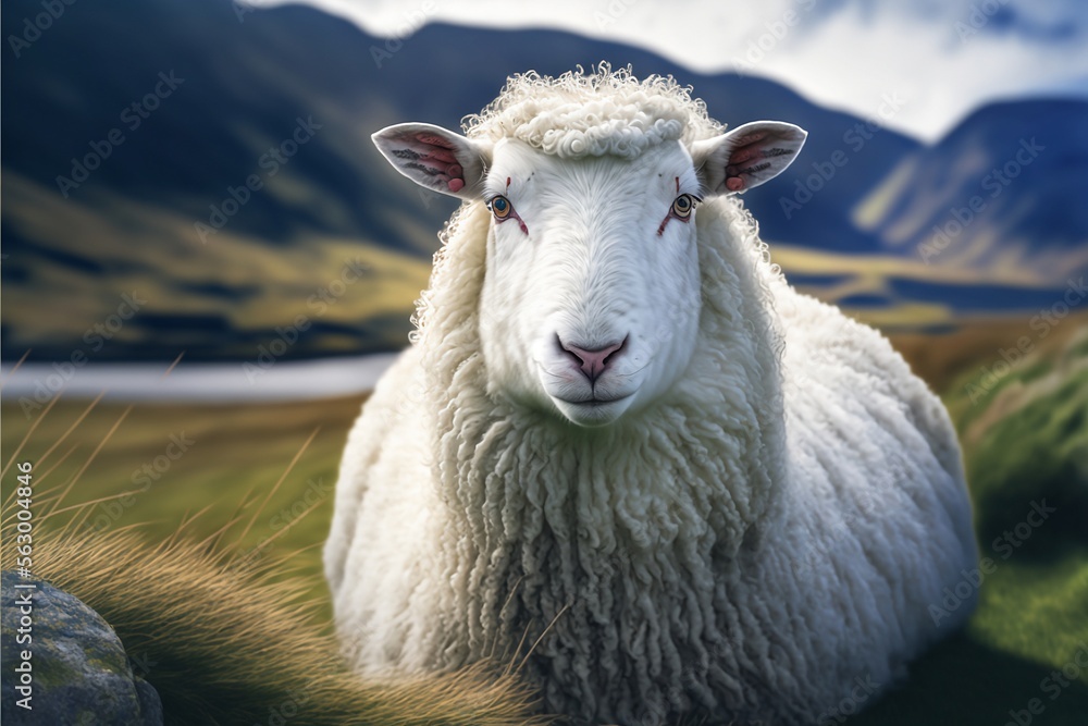 sheep in close up portrait frame in the background ,Generative ai
sheep in close up portrait frame in the background ,Generative ai