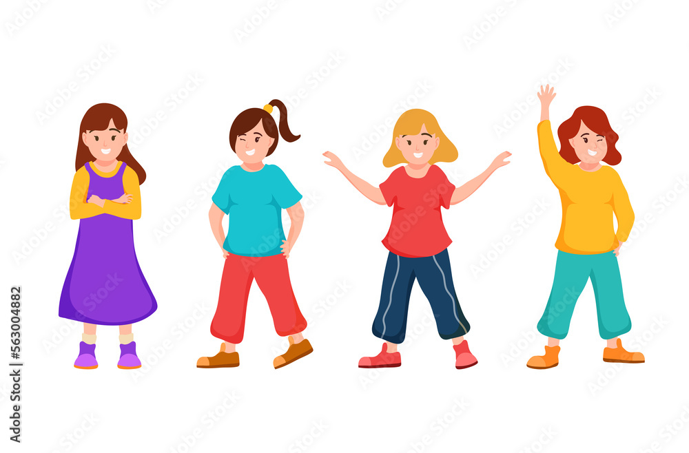 Little girls in cartoon character,wearing colorful costume,acting different emotion, Little girls in cartoon character,wearing colorful costume,acting different emotion,