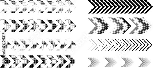 sideways. dotted sign. Arrow element for your design.Striped direction. vector illustration
