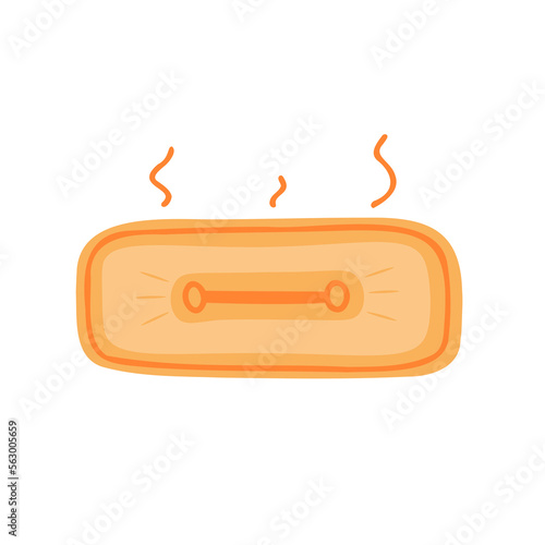 Heating pad, warmer, salt heating pad. Vector Illustration for backgrounds, covers and packaging. Image can be used for greeting cards, posters, stickers and textile. Isolated on white background.