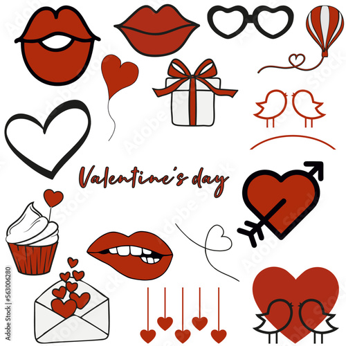 Set of valentines day icons