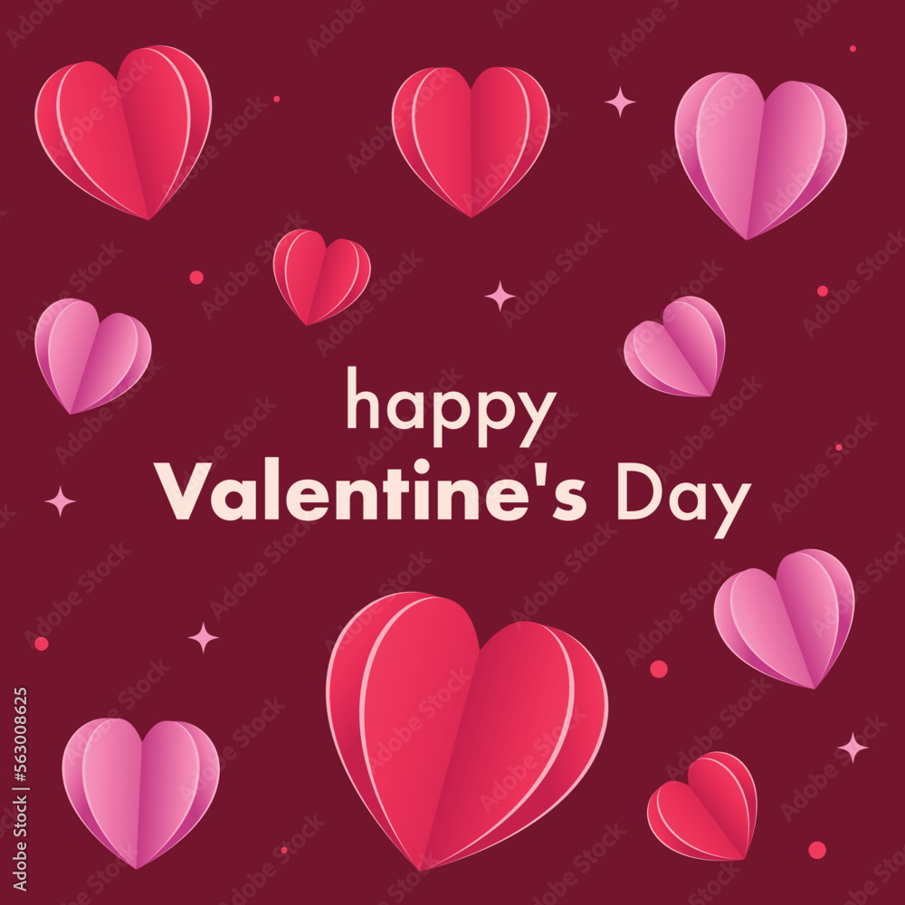 Happy Valentine's Day card, banner or background  for prints, flyers, banners, promotions, special offers 