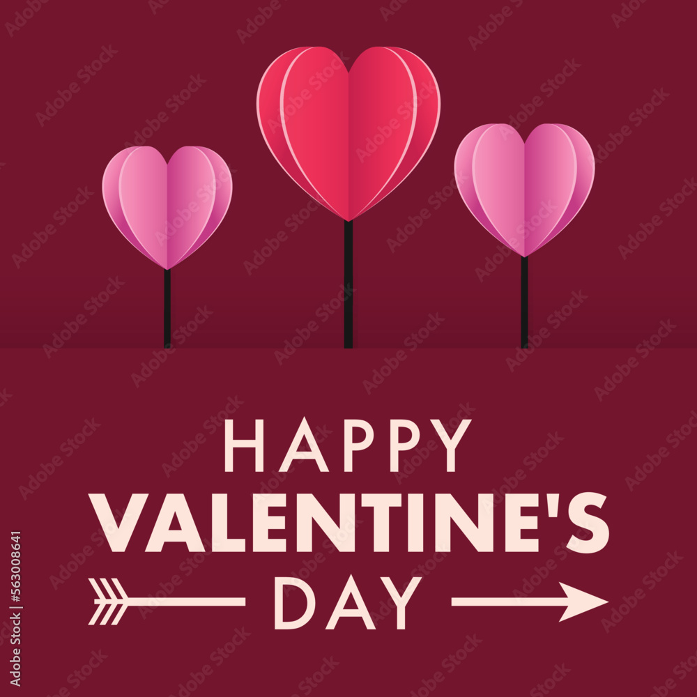 Happy Valentine's Day card, banner or background  for prints, flyers, banners, promotions, special offers 