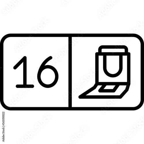 Seat Number Sixteen Icon