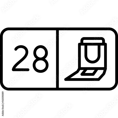 Seat Number Twenty Eight Icon