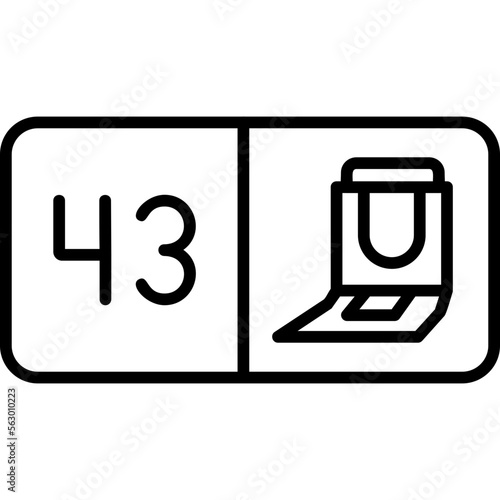 Seat Number Forty Three Icon