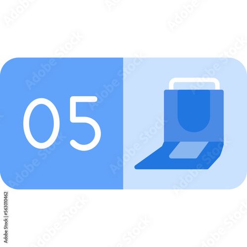 Seat Number Five Icon