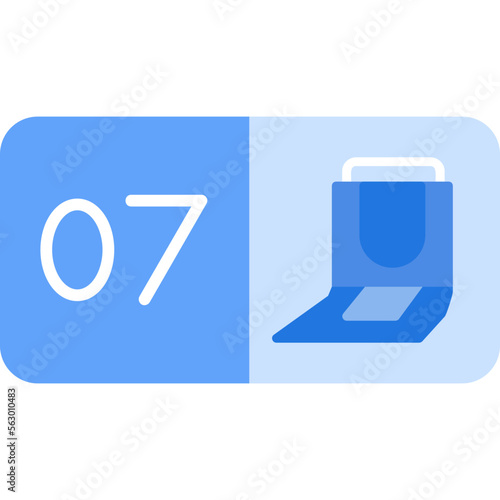 Seat Number Seven Icon