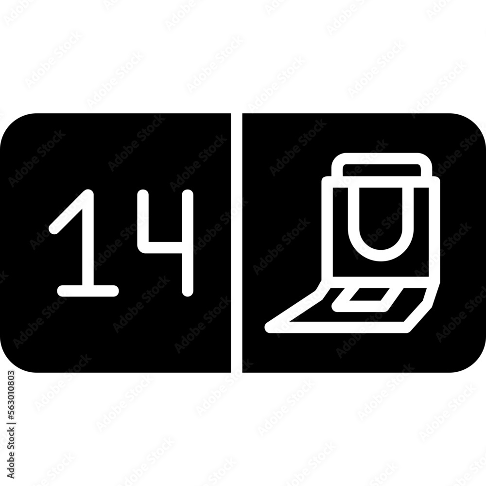 Seat Number Fourteen Icon Seat Number Fourteen Icon