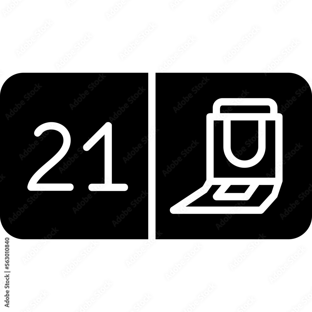 Seat Number Twenty One Icon Seat Number Twenty One Icon
