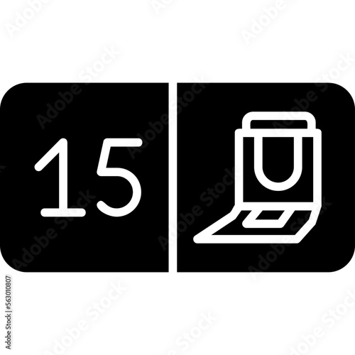 Seat Number Fifteen Icon