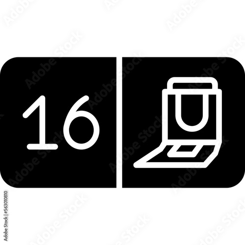 Seat Number Sixteen Icon