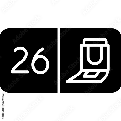 Seat Number Twenty Six Icon