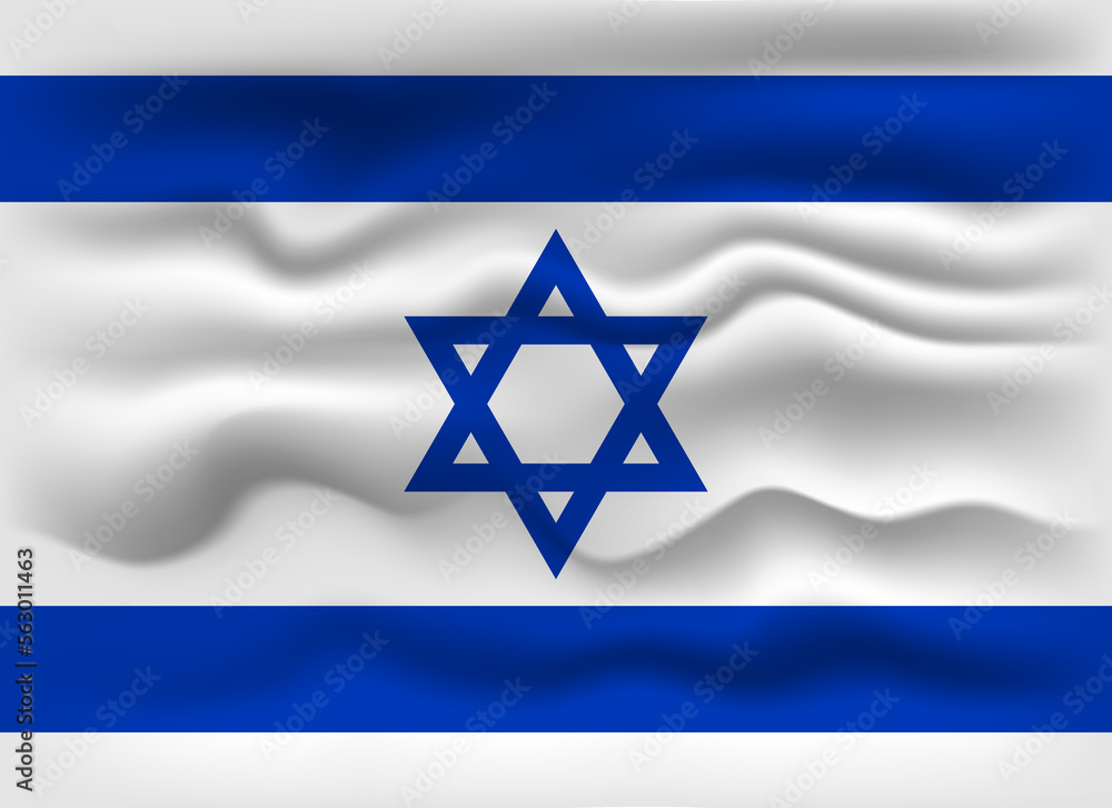 Waving flag of the country Israel. Vector illustration. Waving flag of the country Israel. Vector illustration.