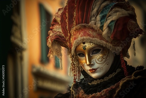 Frau in venezianischen Kostüm - ai generiert