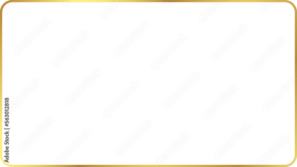 Rectangle gold frame with rounded corner, for web ,presentation, banner, thumbnail ,l uxury border cut out, png isolated on transparent background. Rectangle gold frame with rounded corner, for web ,presentation, banner, thumbnail ,l uxury border cut out, png isolated on transparent background.
