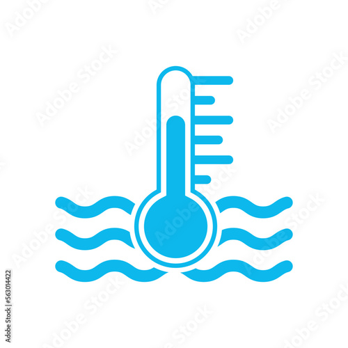 Thermometers icon with different zones. Vector image isolated on white background