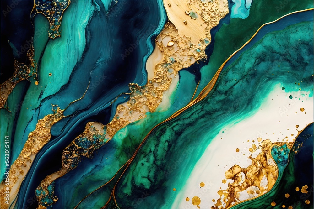 Luxurious Fluid Art In Gold Blue And Green Marine Paint Divorces And   1000 F 563015414 H1cQmhZOamT3QjMtSYgMoHRON1W51qRF 