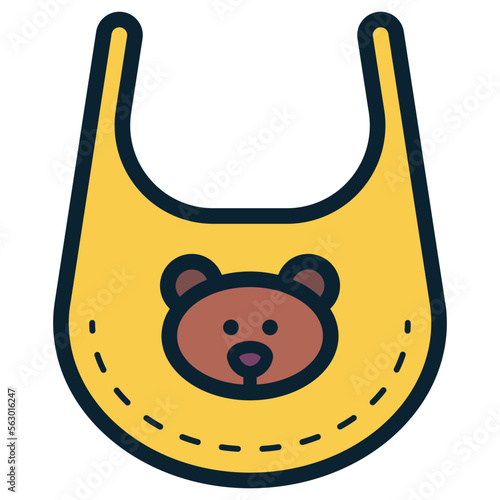 baby apron with teddy bear picture illustration