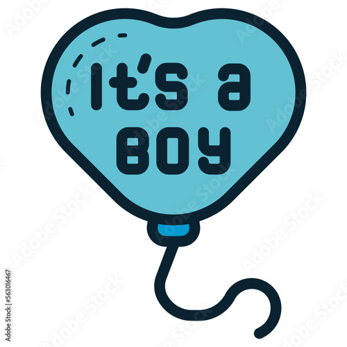 boy gender reveal party balloon illustration