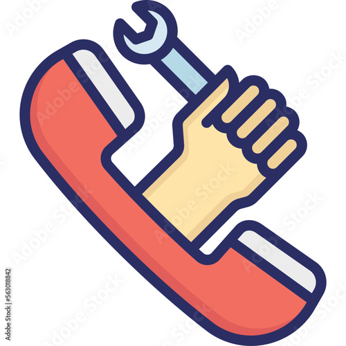 Call management, helpline Vector Icon Fully Editable
