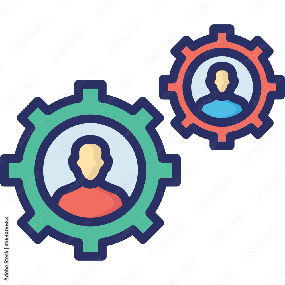 Cog, human resource Vector Icon which can easily modify or edit

