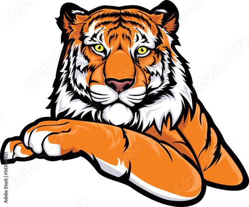  illustration vector graphic of tiger relaxed mascot good for logo sport ,t-shirt ,logo