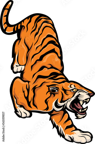  illustration vector graphic of angry tiger mascot good for logo sport ,t-shirt ,logo