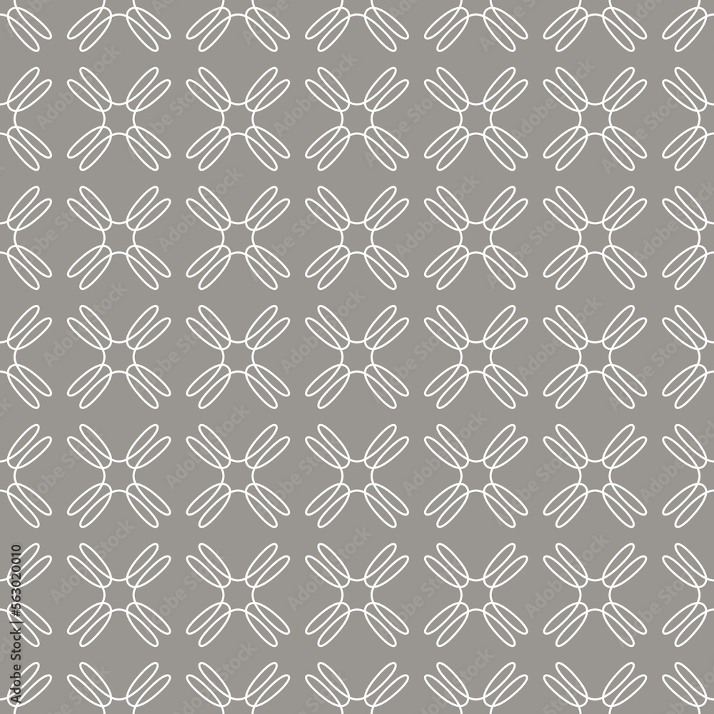 Seamless pattern with outline weave floral shapes. Abstract modern endless texture background. Vector illustration.