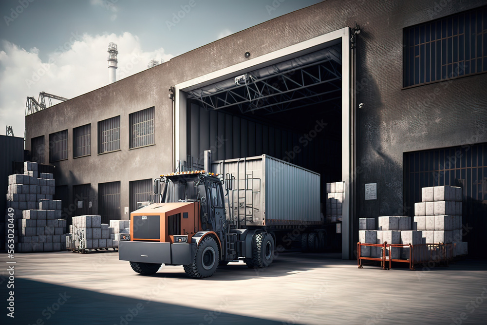 Loading cargo from the hangar, cargo delivery. Transport company