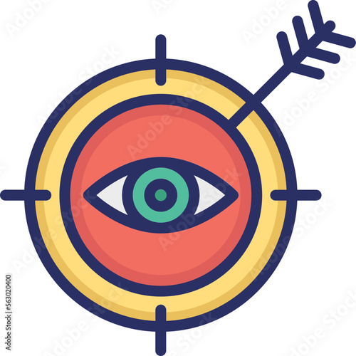 Aim, goal seeking behavior Vector Icon which can easily modify or edit


