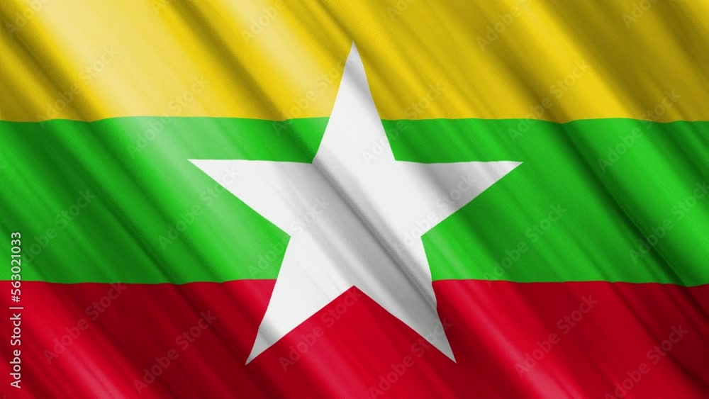 Official waving flag of myanmar, independence day concept, 4K, Official waving flag of myanmar, independence day concept, 4K,