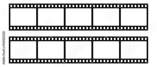 Set of filmstrip isolated on transparent background. Retro film strip frame. Vector illustration