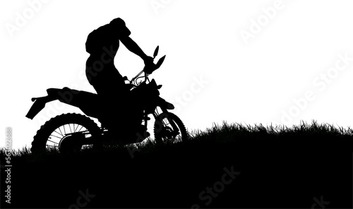 Fototapeta Naklejka Na Ścianę i Meble -  silhouette of a biker on a motorcycle