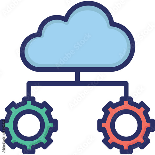 Cloud computing, cloud data Vector Icon
