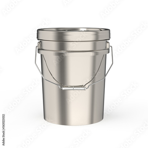 metal bucket isolated on white