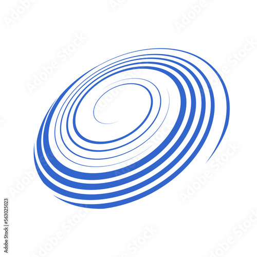 Spiral Design Element. Abstract Blue Swirl Icon.