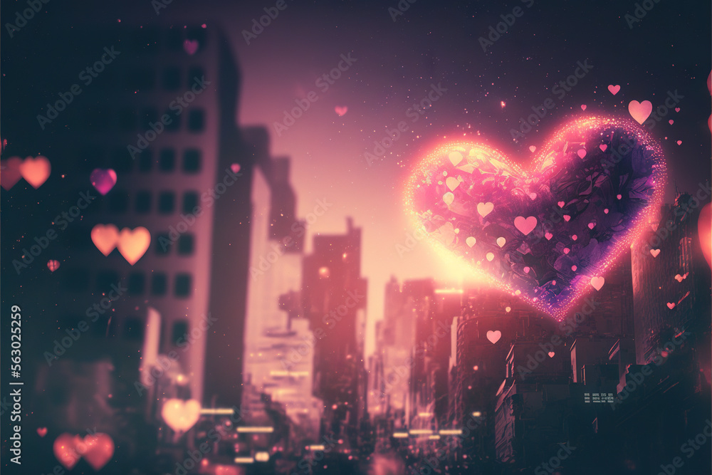 Beautiful heart - valentines day picture - Romantic, Lovely Valentine background wallpaper created with Generative AI technology