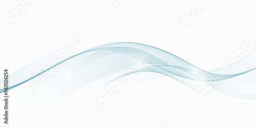 White background with transparent smoky vector wave.