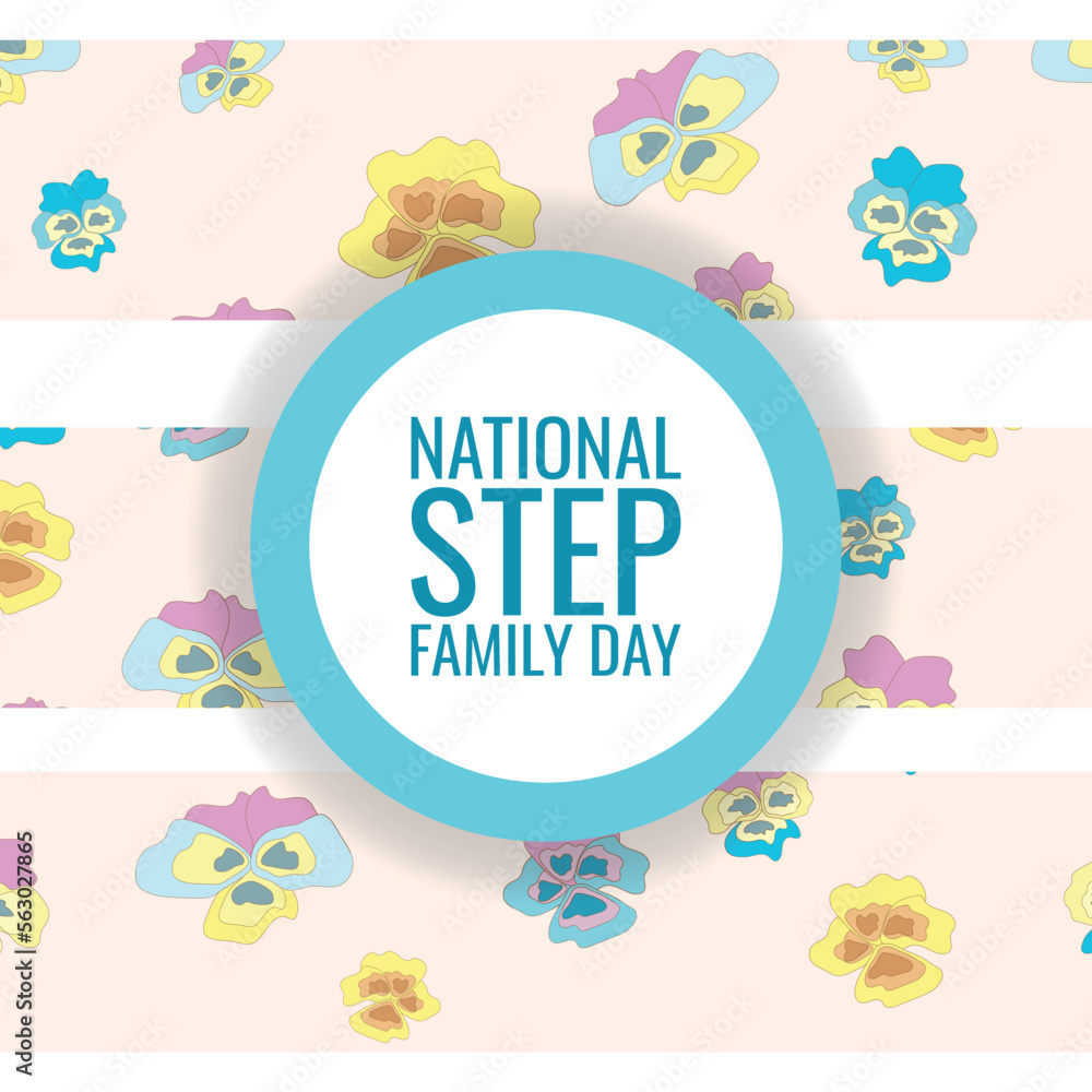 Stepfamily day . Design suitable for greeting card poster and banner Stepfamily day . Design suitable for greeting card poster and banner